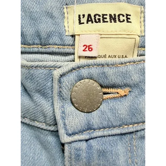 L’AGENCE High-Rise Micro Bootcut Jeans Blue Cloud Light Wash Size 26 - Picture 15 of 16